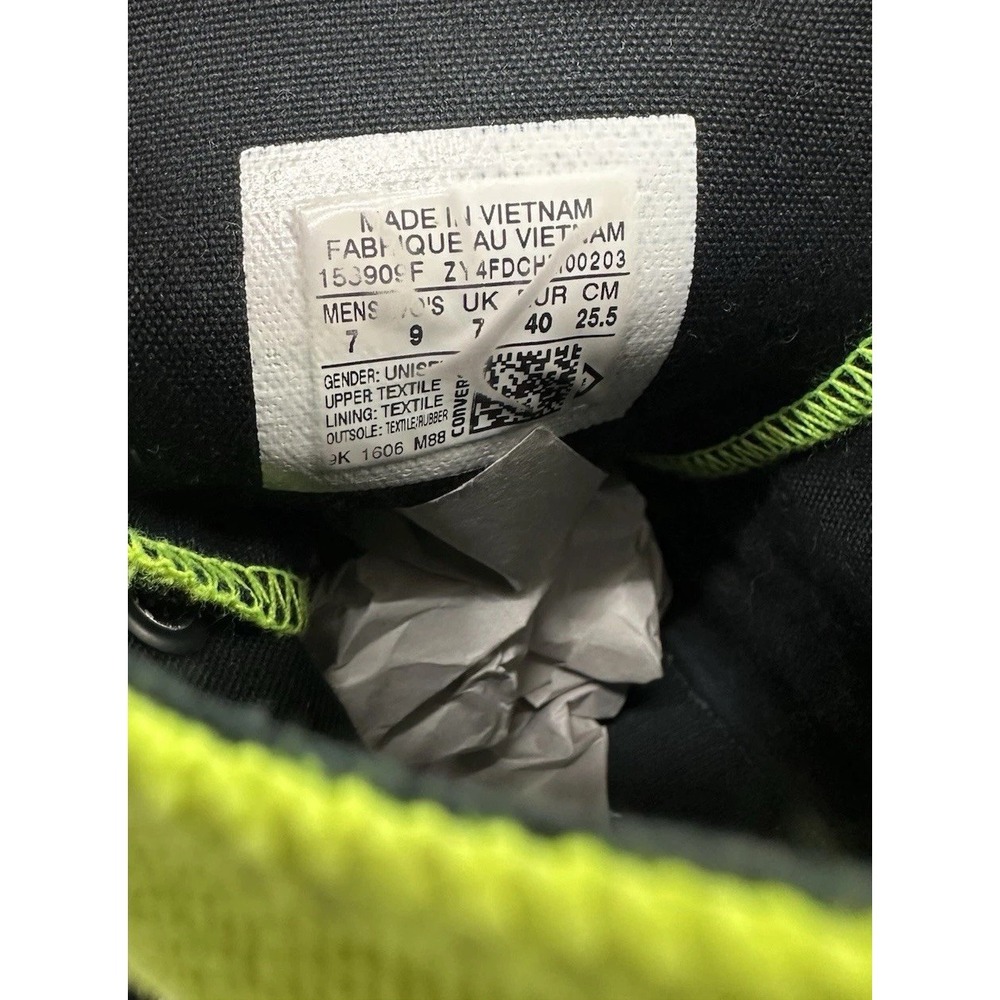 Converse High-Top Sneakers Neon Green‎ and Black Men's Size 7 - Picture 9 of 9